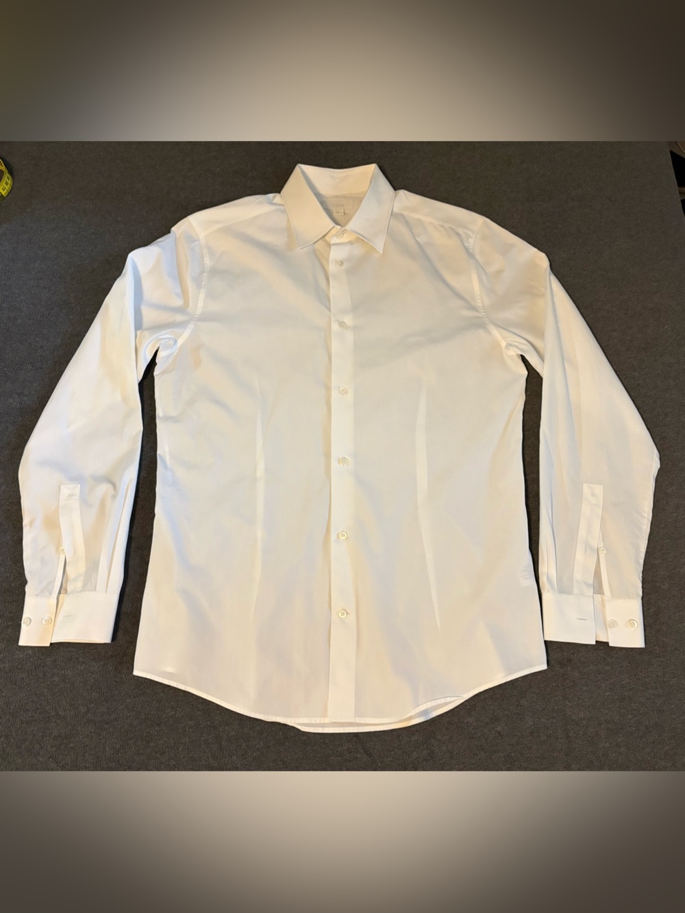 COS Men's White Button-Front Dress Shirt